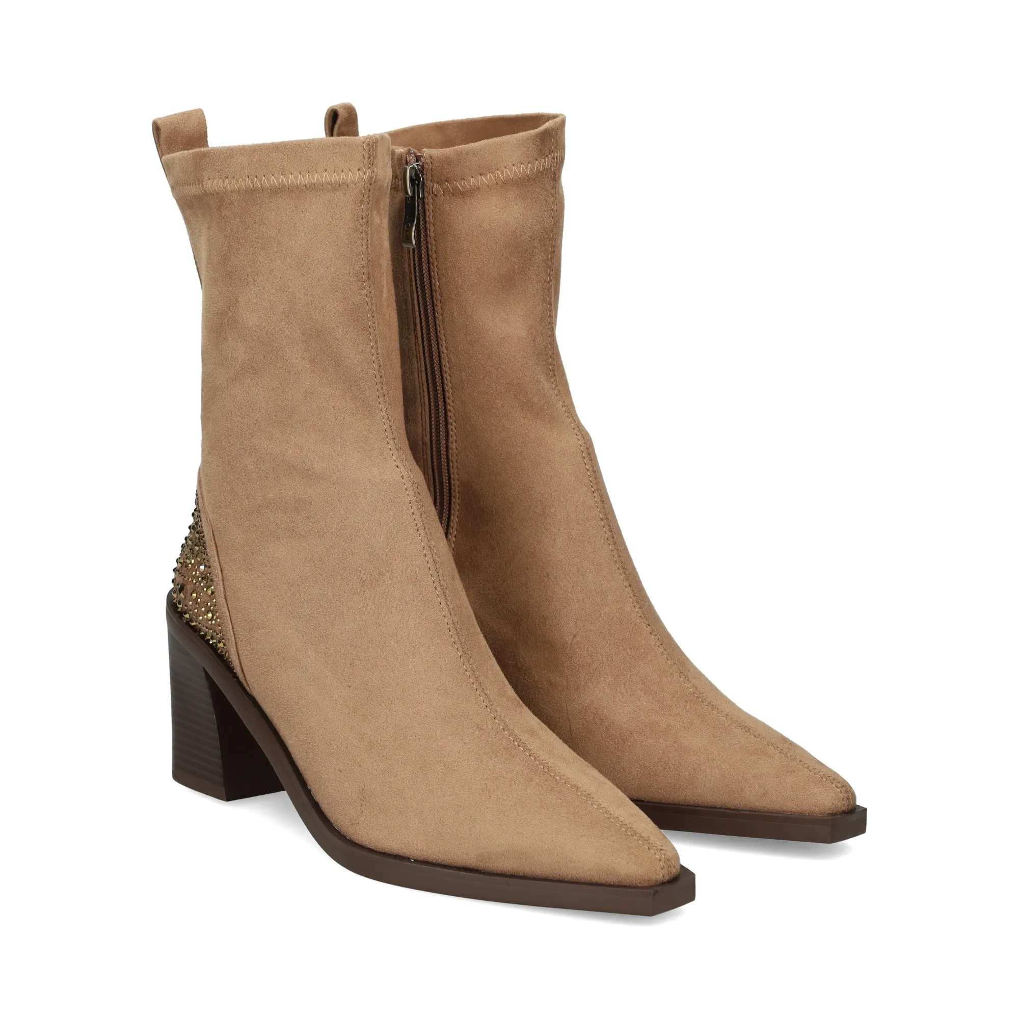 LODI Botines con tacón de Mujer CAMEL