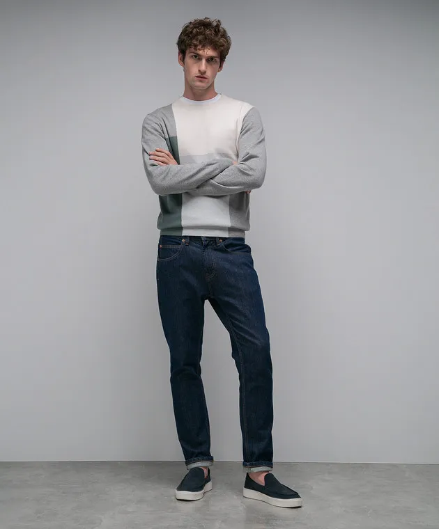 Peserico Jumper made of wool, silk and cashmere in a geometric pattern